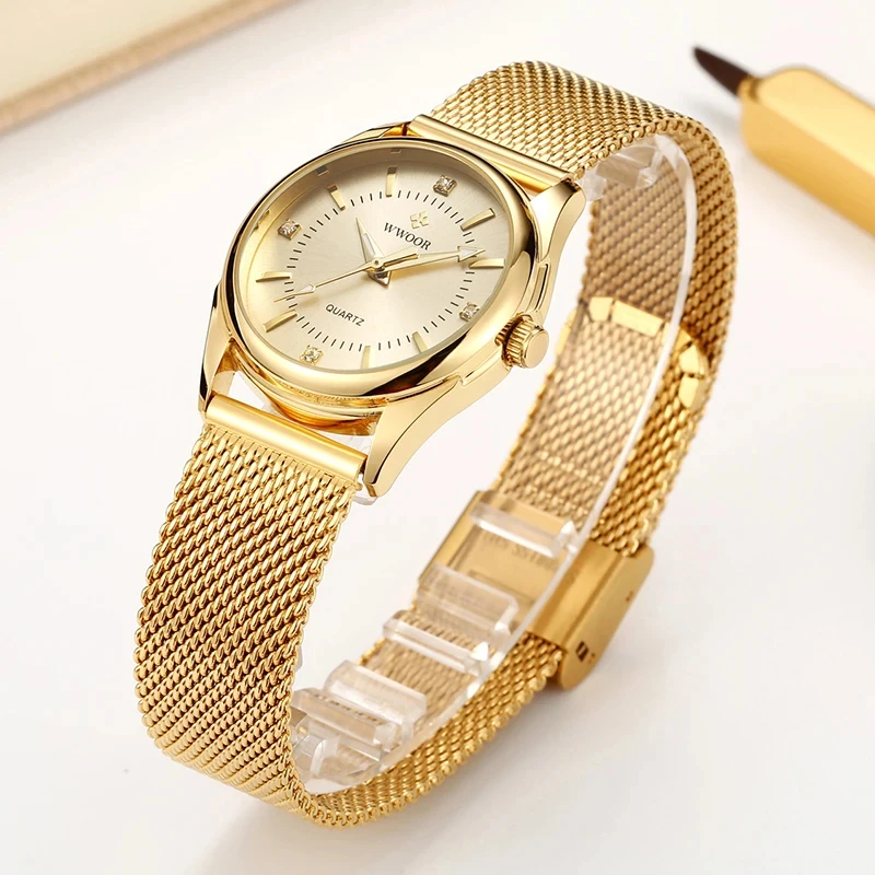 Mesh Stainless Strap - WWOOR marque de luxe robe montre
