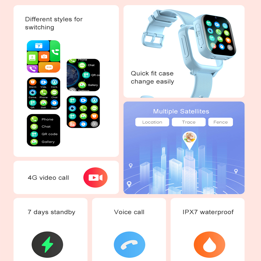 Montre intelligente enfants 4G - Smartwatch Watches For Kid Boy Waterproof avis et prix