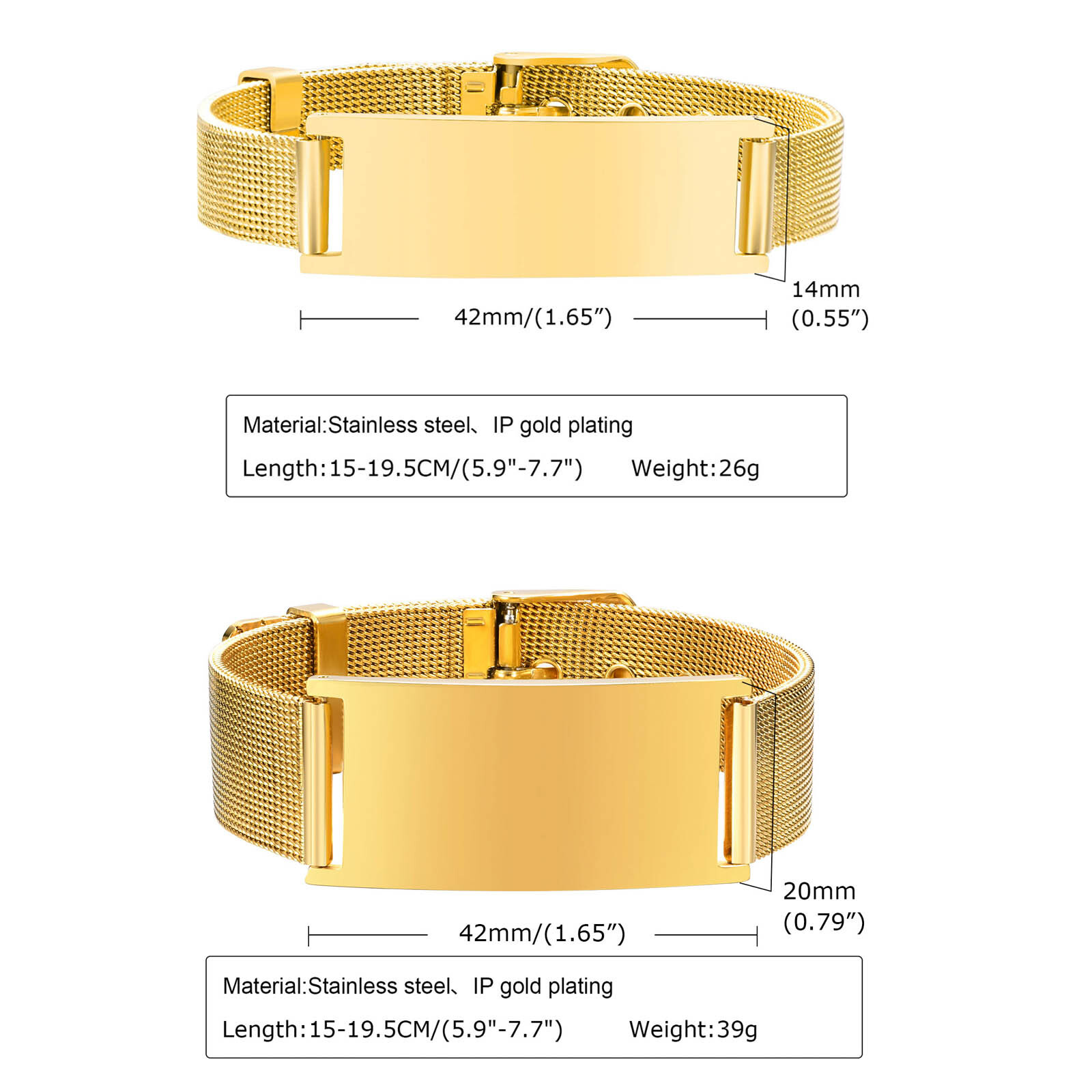 Bracelet d'identification pers - Mesh Stainless Strap avis et prix